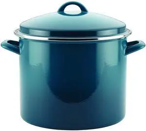 Enamel on Steel Stock Pot/Stockpot with Lid, 12 Quart, Marine Blue Enamel on Steel Stock Pot/Stockpot with Lid, 12 Quart, Marine Blue