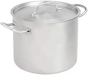 12 Quarts Stainless Steel Aluminum-Clad Stock Pot with Cover, Induction Compatible, Dishwasher Safe, Oven Safe, Even Heating, Soup and Pasta Pot 12 Quarts Stainless Steel Aluminum-Clad Stock Pot with Cover, Induction Compatible, Dishwasher Safe, Oven Safe, Even Heating, Soup and Pasta Pot