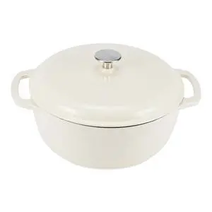 Enameled Cast Iron Dutch Oven Pot with Lid, Round, Dual Handles, Heavy-Duty, Oven Safe for Stews, Roasting, Baking, 6-Quart, White Enameled Cast Iron Dutch Oven Pot with Lid, Round, Dual Handles, Heavy-Duty, Oven Safe for Stews, Roasting, Baking, 6-Quart, White
