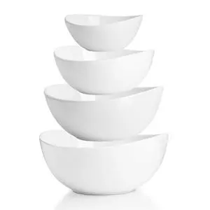 Porcelain Serving Bowls Set, 10-42 oz, Versatile for Salad, Soup, Snacks, Microwave Dishwasher Safe, White Porcelain Serving Bowls Set, 10-42 oz, Versatile for Salad, Soup, Snacks, Microwave Dishwasher Safe, White