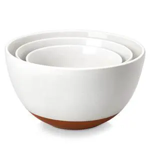 Ceramic Mixing Bowls, Large Serving Bowls for Mixing, Cooking, Prepping, Baking, Salad, Soup, Pasta, Nesting Bowls Set of 3, 46/80/140 Oz, Oven, Microwave and Dishwasher Safe, Series TARA Ceramic Mixing Bowls, Large Serving Bowls for Mixing, Cooking, Prepping, Baking, Salad, Soup, Pasta, Nesting Bowls Set of 3, 46/80/140 Oz, Oven, Microwave and Dishwasher Safe, Series TARA