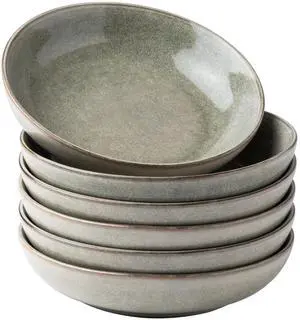 8.5'' Large Pasta Bowls, 36oz Stoneware Pasta Serving Bowls Set of 6 for Kitchen, Wide Bowls for Pasta,Salad,Oatmeal, Microwave Safe, Reactive Glaze 8.5'' Large Pasta Bowls, 36oz Stoneware Pasta Serving Bowls Set of 6 for Kitchen, Wide Bowls for Pasta,Salad,Oatmeal, Microwave Safe, Reactive Glaze