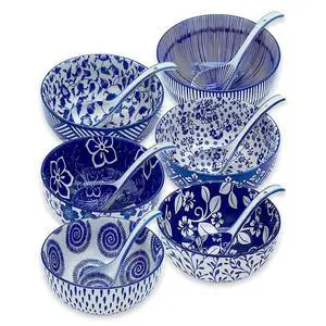 Japanese Ceramic Bowls Set of 6, 28 Oz Large Asian Porcelain Ramen Soup Salad Cereal Noodle Bowl with 6 Spoons, Deep Bowl for Kitchen Decor and Housewarming Gift, Dishwasher & Microwave Safe Japanese Ceramic Bowls Set of 6, 28 Oz Large Asian Porcelain Ramen Soup Salad Cereal Noodle Bowl with 6 Spoons, Deep Bowl for Kitchen Decor and Housewarming Gift, Dishwasher & Microwave Safe