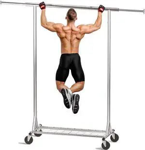 Clothing Garment Rack Capacity 550LBS Rolling Clothes Rack on Wheels - Heavy Duty Commercial Storage Organizer - Mobile Clothes Rack with Multifunctional Design (Silver) Clothing Garment Rack Capacity 550LBS Rolling Clothes Rack on Wheels - Heavy Duty Commercial Storage Organizer - Mobile Clothes Rack with Multifunctional Design (Silver)