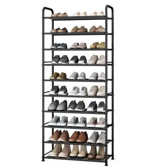 10-Tier Shoe Rack with Sturdy Mesh Shelves, Tall Metal Shoe Organizer for Entryway, Closet, Garage, Front Door, Holds 30 Pairs, Free Standing Large Shoe Storage Shelf, Adjustable Feet, Black 10-Tier Shoe Rack with Sturdy Mesh Shelves, Tall Metal Shoe Organizer for Entryway, Closet, Garage, Front Door, Holds 30 Pairs, Free Standing Large Shoe Storage Shelf, Adjustable Feet, Black