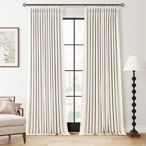100% Blackout Pinch Pleated Curtains Linen 90 Inches Long for Bedroom 2 Panels Set Full Black Out Thermal Insulated Curtain Natural Boho Farmhouse Pinch Pleat Double Layer Room Darkening Drapes Cream 100% Blackout Pinch Pleated Curtains Linen 90 Inches Long for Bedroom 2 Panels Set Full Black Out Thermal Insulated Curtain Natural Boho Farmhouse Pinch Pleat Double Layer Room Darkening Drapes Cream