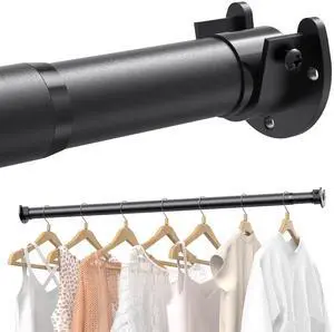 4 PACK Closet Rods for Hanging Clothes, 17 to 54 Inches Stepless Adjustable Metal Closet Rod, 1.3 Inches Heavy Duty Clothes Hanging Rod for Closet Wardrobes Laundry RV, Black 4 PACK Closet Rods for Hanging Clothes, 17 to 54 Inches Stepless Adjustable Metal Closet Rod, 1.3 Inches Heavy Duty Clothes Hanging Rod for Closet Wardrobes Laundry RV, Black