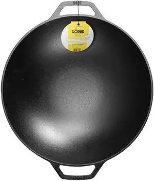 14 Inch Cast Iron Wok with Dual Loop Handles PFAS FREE Pre-Seasoned Family Size Stir Fry Pan Stovetop & Oven Safe Heavy Duty High-Heat Retention Wok Made in USA 14 Inch Cast Iron Wok with Dual Loop Handles PFAS FREE Pre-Seasoned Family Size Stir Fry Pan Stovetop & Oven Safe Heavy Duty High-Heat Retention Wok Made in USA