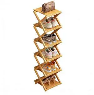 Bamboo Shoe Rack - No Assembly Required, Tall Narrow Foldable Shoe Organizer, Space-Saving Multifunctional Shelf for Entryways, Corners, Bedrooms, Balconies, 6 Layer(Reinforced and Thickened) Bamboo Shoe Rack - No Assembly Required, Tall Narrow Foldable Shoe Organizer, Space-Saving Multifunctional Shelf for Entryways, Corners, Bedrooms, Balconies, 6 Layer(Reinforced and Thickened)