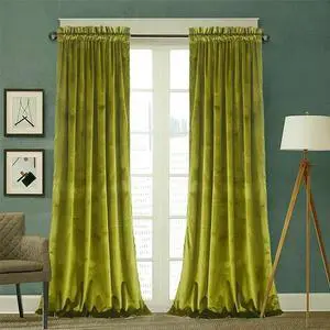 Olive Green Velvet Curtain 84 inch Long - Curtains Block Light Thermal Insulated Rod Pocket Window Drapes Set for Bedroom/Living Room, Olive Green, W52 x L84 inch, 2 Panels Olive Green Velvet Curtain 84 inch Long - Curtains Block Light Thermal Insulated Rod Pocket Window Drapes Set for Bedroom/Living Room, Olive Green, W52 x L84 inch, 2 Panels