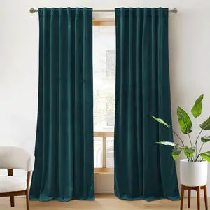Teal Velvet Curtains 84 inch Length - Super Soft Durable Window Drapes Plush Velvet Room Darkening Backdrop for Nursery Playroom Bedroom, Peacock Blue, W52 x L84 inches, 2 Panels Teal Velvet Curtains 84 inch Length - Super Soft Durable Window Drapes Plush Velvet Room Darkening Backdrop for Nursery Playroom Bedroom, Peacock Blue, W52 x L84 inches, 2 Panels