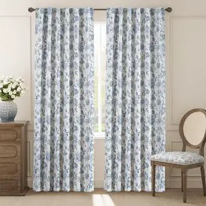 Blackout Floral Curtains for Bedroom, 90 Inches Long Printed Flower Black Out Curtains, French Country Back Tab Blue Window Treatment Farmhouse Drapes Set 2 Panels Blue Blackout Floral Curtains for Bedroom, 90 Inches Long Printed Flower Black Out Curtains, French Country Back Tab Blue Window Treatment Farmhouse Drapes Set 2 Panels Blue