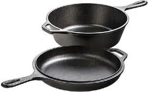 Cast Iron Combo Cooker - PFAS-Free 2-in-1 3.2 Quart Deep Pot and 10.25 Inch Skillet Set - Dutch Oven with Skillet Lid for Sourdough, Frying, and Camping - Made in the USA Cast Iron Combo Cooker - PFAS-Free 2-in-1 3.2 Quart Deep Pot and 10.25 Inch Skillet Set - Dutch Oven with Skillet Lid for Sourdough, Frying, and Camping - Made in the USA