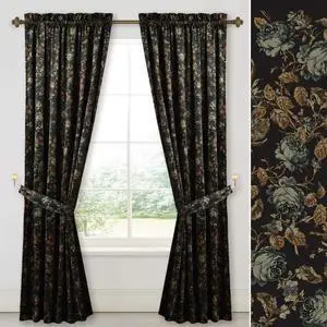 Black Velvet Curtains 84 inches Long - Printed Floral Design Home Decoration Luxury Thermal Insulated Blackout Window Treatment Set for Living Room, 52x84-inch, 2 Panels Black Velvet Curtains 84 inches Long - Printed Floral Design Home Decoration Luxury Thermal Insulated Blackout Window Treatment Set for Living Room, 52x84-inch, 2 Panels