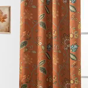 Burnt Orange Boho Curtains Blackout 84 Inch Long, Terracotta Floral Patterned Bohemian Curtain, Retro Vintage Drapes for Living Room Bedroom 2 Panels Burnt Orange Boho Curtains Blackout 84 Inch Long, Terracotta Floral Patterned Bohemian Curtain, Retro Vintage Drapes for Living Room Bedroom 2 Panels