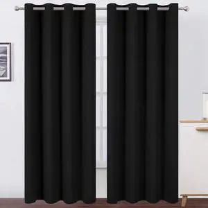 Blackout Curtains 66 x 95 inch/Black Curtains Set of 2 Panels/Thermal Insulated Room Darkening Bedroom Curtains Blackout Curtains 66 x 95 inch/Black Curtains Set of 2 Panels/Thermal Insulated Room Darkening Bedroom Curtains