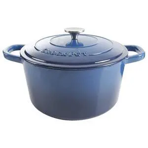 Artisan 7-Quart Round Enameled Cast Iron Dutch Oven Sapphire Blue, Durable Heavy-Duty Cookware for Slow Cooking, Baking, Roasting with Lid Artisan 7-Quart Round Enameled Cast Iron Dutch Oven Sapphire Blue, Durable Heavy-Duty Cookware for Slow Cooking, Baking, Roasting with Lid