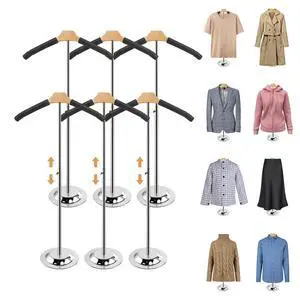 20-35 Inch Height Adjustable Shirt Display Stand, T Shirt Display Stand for Vendors, Mannequin Torso for Clothing Dress Garment Coat Retail (Black, 6 Pcs) 20-35 Inch Height Adjustable Shirt Display Stand, T Shirt Display Stand for Vendors, Mannequin Torso for Clothing Dress Garment Coat Retail (Black, 6 Pcs)