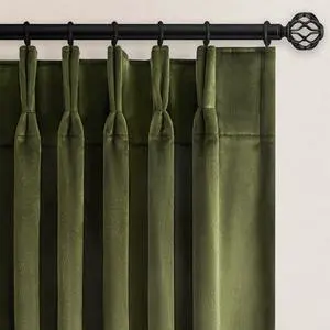Olive Green Velvet Blackout Curtains 84 Inches 2 Panels Forest Green Elegant Vintage Pinch Pleated Drapes for Living Room Bedroom Thermal Soundproof Back Tab Window Panels,W40 x L84,Home Decor Olive Green Velvet Blackout Curtains 84 Inches 2 Panels Forest Green Elegant Vintage Pinch Pleated Drapes for Living Room Bedroom Thermal Soundproof Back Tab Window Panels,W40 x L84,Home Decor
