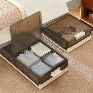 Under Bed Storage with Wheels, 2 Pack Stackable Under Bed Storage Containers, Underbed Storage Containers with Lids, Plastic Foldable Folding Box for Clothes Shoes, Grey Under Bed Storage with Wheels, 2 Pack Stackable Under Bed Storage Containers, Underbed Storage Containers with Lids, Plastic Foldable Folding Box for Clothes Shoes, Grey