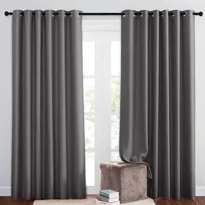 Blackout Living Room Curtains Extra Wide, Triple Weave Grommet Top Thermal Insulated Window Treatment Light Blocking Panels for Patio/Porch (Grey, W80 x L84, Set of 2) Blackout Living Room Curtains Extra Wide, Triple Weave Grommet Top Thermal Insulated Window Treatment Light Blocking Panels for Patio/Porch (Grey, W80 x L84, Set of 2)
