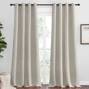 Natural Room Darkening Curtains 102" Long for Boho Farmhouse Home Decoration, 55" Wide, Set of 2, Window Treatment Total Privacy Drape Panels for Bedroom Living Room Natural Room Darkening Curtains 102" Long for Boho Farmhouse Home Decoration, 55" Wide, Set of 2, Window Treatment Total Privacy Drape Panels for Bedroom Living Room