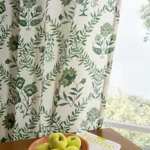 Green Floral Linen Spring Curtains for Living Dining Room 96 Inch Length 2 Panels Olive Plant Flower Patterned Printed Curtains Back Tab Semi Sheer Farmhouse French Country Drape for Bedroom 8FT Green Floral Linen Spring Curtains for Living Dining Room 96 Inch Length 2 Panels Olive Plant Flower Patterned Printed Curtains Back Tab Semi Sheer Farmhouse French Country Drape for Bedroom 8FT
