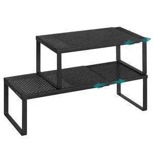 Spice Racks, Set of 2 Expandable Kitchen Countertop Shelves, Small Cupboard Organizers, Metal, Space-Saving Tabletop Shelves, Matte Black UKCS402B01 Spice Racks, Set of 2 Expandable Kitchen Countertop Shelves, Small Cupboard Organizers, Metal, Space-Saving Tabletop Shelves, Matte Black UKCS402B01