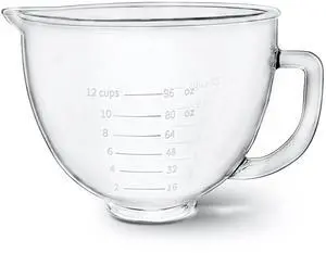 Glass Mixer Bowl For Kitchenaid Tilt-Head Stand Mixers 4.5-5 Quart, 5 qt Mixing Bowl Replacement For Kitchen aid With Measurement Markings,Handle Glass Mixer Bowl For Kitchenaid Tilt-Head Stand Mixers 4.5-5 Quart, 5 qt Mixing Bowl Replacement For Kitchen aid With Measurement Markings,Handle