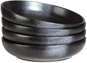 Large Serving Bowls Set of 4, 60 ounce Large Salad Bowls, 10'' Ceramic Wide Shallow Bowl Plates, Pasta Serving Dishes for Fruit, Microwave Safe(Black and Grey) (TSW2021) Large Serving Bowls Set of 4, 60 ounce Large Salad Bowls, 10'' Ceramic Wide Shallow Bowl Plates, Pasta Serving Dishes for Fruit, Microwave Safe(Black and Grey) (TSW2021)