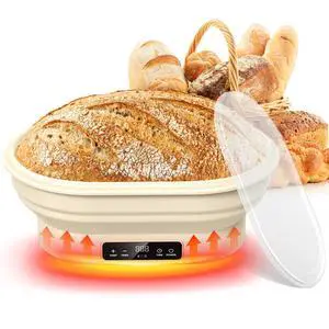 Heating Sourdough Bread Proofing Basket,Digital Display Bread Proofer with 6 Temperature Settings/7 Timing Settings,11 Inch Round Backlight Foldable Proofing Bowl for Silicone Basket,Food Warmer Heating Sourdough Bread Proofing Basket,Digital Display Bread Proofer with 6 Temperature Settings/7 Timing Settings,11 Inch Round Backlight Foldable Proofing Bowl for Silicone Basket,Food Warmer