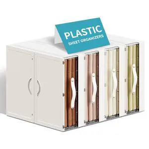 Plastic Bed Sheet Organizers and Storage 4 Pack Sheet Set Storage Organizer, Foldable Linen Closet Organizer with Window, Lockable Storage Bins for for Bedding Sheets, Duvet Covers, Blankets Plastic Bed Sheet Organizers and Storage 4 Pack Sheet Set Storage Organizer, Foldable Linen Closet Organizer with Window, Lockable Storage Bins for for Bedding Sheets, Duvet Covers, Blankets
