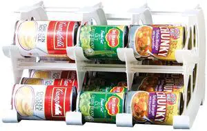 Countertop Mini Can Tracker Holds 30 Standard 10-24 Oz Can Sizes, White| Stackable & Adjustable Can Organizer for Pantry, USA Made, White Countertop Mini Can Tracker Holds 30 Standard 10-24 Oz Can Sizes, White| Stackable & Adjustable Can Organizer for Pantry, USA Made, White