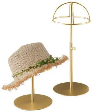 Hat Display Stand 2PCS Stainless Steel Brushed Nickel Titanium Hat Stand Metal Golden Adjustable Height Cap Rack Showcase Fingerprint Resistant for Home Boutique Retail Store Hat Display Stand 2PCS Stainless Steel Brushed Nickel Titanium Hat Stand Metal Golden Adjustable Height Cap Rack Showcase Fingerprint Resistant for Home Boutique Retail Store