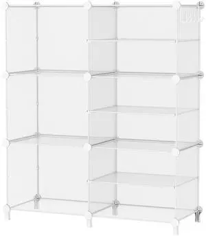 Closet Organizer 6 Cube Storage Shelves Portable Closet Clothes Organizers and Storage Stackable Cubby Shelving for Closet Bedroom Living Room Office, Transparent Twill Closet Organizer 6 Cube Storage Shelves Portable Closet Clothes Organizers and Storage Stackable Cubby Shelving for Closet Bedroom Living Room Office, Transparent Twill