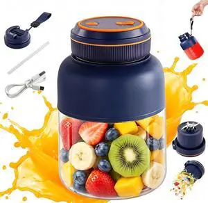 800ml Portable Wireless Juicer Cup with Double Lid, Electric Juicer Cup, Usb Rechargeable, Household Appliances Juicers Blender for Shakes Ice Crushing Fruits & Vegetables, for Travel Gym Offices 800ml Portable Wireless Juicer Cup with Double Lid, Electric Juicer Cup, Usb Rechargeable, Household Appliances Juicers Blender for Shakes Ice Crushing Fruits & Vegetables, for Travel Gym Offices