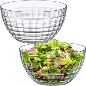 Carlita - 150-Ounce Plastic Serving Bowls (Set of 2), 10-Inch Clear Salad Bowl Set, BPA-Free, Shatter-Proof, Dishwasher-Safe, Stackable, Great for Salad, Fruit, Cereal, Snack, and More Carlita - 150-Ounce Plastic Serving Bowls (Set of 2), 10-Inch Clear Salad Bowl Set, BPA-Free, Shatter-Proof, Dishwasher-Safe, Stackable, Great for Salad, Fruit, Cereal, Snack, and More