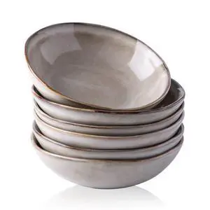 Ceramic Cereal Bowls Set of 6, 24 oz Handmade Stoneware Bowls Set for Cereal Soup Salad, Stylish Kitchen bowls for Meal, Dishwasher & Microwave Safe, Reactive Glaze-Cappuccino Ceramic Cereal Bowls Set of 6, 24 oz Handmade Stoneware Bowls Set for Cereal Soup Salad, Stylish Kitchen bowls for Meal, Dishwasher & Microwave Safe, Reactive Glaze-Cappuccino