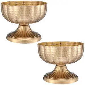 2 Pcs Distressed Gold Metal Compote Bowl 8" Wide Gold Compote Vase Flower Fruits Plant Holder Centerpieces for Wedding Birthday Party Anniversary Indoor Outdoor Activity for Most Event 2 Pcs Distressed Gold Metal Compote Bowl 8" Wide Gold Compote Vase Flower Fruits Plant Holder Centerpieces for Wedding Birthday Party Anniversary Indoor Outdoor Activity for Most Event