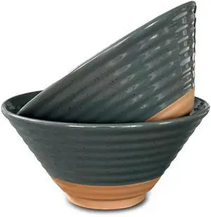 Ceramic Ramen Bowl Set of 2, 45oz - Great for Pho, Miso Udon Soup, Instant Noodles, Serving, Thai or Asian Food - Microwave Safe Large Japanese Noodle Bowls, Modern Kitchen - Charcoal Ceramic Ramen Bowl Set of 2, 45oz - Great for Pho, Miso Udon Soup, Instant Noodles, Serving, Thai or Asian Food - Microwave Safe Large Japanese Noodle Bowls, Modern Kitchen - Charcoal