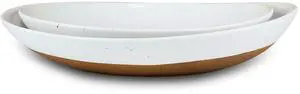 Ceramic Large Serving Bowls- Set of 2 Oval Platters for Entertaining. Modern Kitchen Dishes for Dinner, Fruit, Salad, Turkey, etc. Oven, Dishwasher Safe, 110/80 oz, 16" / 14.6" - Vanilla White Ceramic Large Serving Bowls- Set of 2 Oval Platters for Entertaining. Modern Kitchen Dishes for Dinner, Fruit, Salad, Turkey, etc. Oven, Dishwasher Safe, 110/80 oz, 16" / 14.6" - Vanilla White