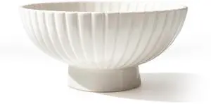 White Ceramic Ruffle Decorative Bowl - Small Ruffle Decorativ 8 Inch Fruit Pedestal Bowl for Kitchen Counter, Modern Centerpiece Bowl for Dining Coffee Table & Home Decor,Key Bowl for Entryway Table White Ceramic Ruffle Decorative Bowl - Small Ruffle Decorativ 8 Inch Fruit Pedestal Bowl for Kitchen Counter, Modern Centerpiece Bowl for Dining Coffee Table & Home Decor,Key Bowl for Entryway Table