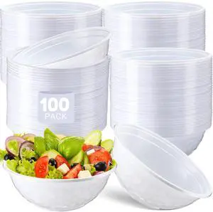 100 Pack 32oz White Disposable Plastic Bowls Large Plastic Salad Bowls Stackable Serving Soup Dinnerware for Birthdays, Weddings, Parties, Festivals, Party 100 Pack 32oz White Disposable Plastic Bowls Large Plastic Salad Bowls Stackable Serving Soup Dinnerware for Birthdays, Weddings, Parties, Festivals, Party