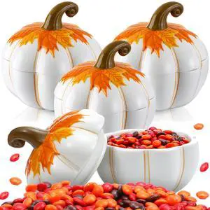 4 Set Thanksgiving Ceramic Bowl 20 oz Pumpkin Soup Bowls with Lids Thanksgiving Dining Table Decor Pumpkin Cranberry Sauce Storage Jar for Home Kitchen Holiday Tableware 4 Set Thanksgiving Ceramic Bowl 20 oz Pumpkin Soup Bowls with Lids Thanksgiving Dining Table Decor Pumpkin Cranberry Sauce Storage Jar for Home Kitchen Holiday Tableware