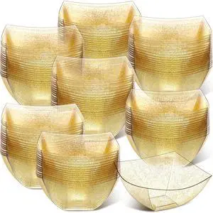 100 Pcs Square Plastic Bowls 8 oz Plastic Serving Bowls Disposable Chip Bowls for Parties Snack Fruit Candy Containers for Candy Buffet Salad Bar Buffet Containers Party Supplies (Gold Glitter) 100 Pcs Square Plastic Bowls 8 oz Plastic Serving Bowls Disposable Chip Bowls for Parties Snack Fruit Candy Containers for Candy Buffet Salad Bar Buffet Containers Party Supplies (Gold Glitter)