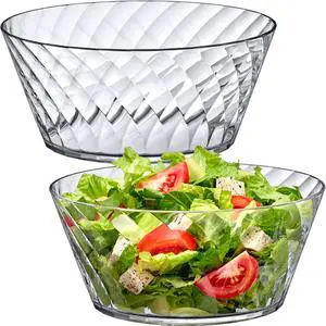 30-Ounce Plastic Serving Bowls (Set of 2), 10-Inch Clear Salad Bowl Set, BPA-Free, Shatter-Proof, Dishwasher-Safe, Stackable, Great for Salad, Fruit, Cereal, Snack, and More 30-Ounce Plastic Serving Bowls (Set of 2), 10-Inch Clear Salad Bowl Set, BPA-Free, Shatter-Proof, Dishwasher-Safe, Stackable, Great for Salad, Fruit, Cereal, Snack, and More