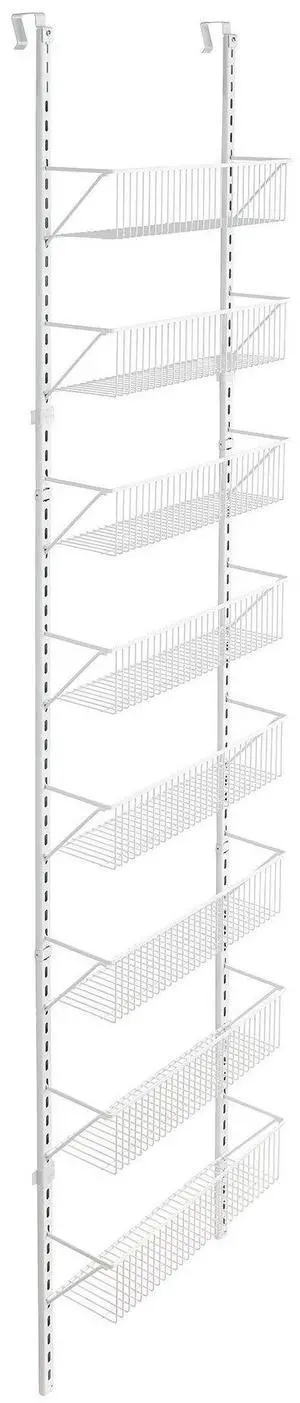 97535 Wall or Door Adjustable (8) Basket Organizer, 6.614-Inch D x 77.165-Inch H x 17.992-Inch W, White 97535 Wall or Door Adjustable (8) Basket Organizer, 6.614-Inch D x 77.165-Inch H x 17.992-Inch W, White