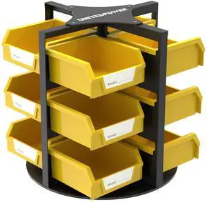 Rotating Storage Bins, Tool Organizer, Hardware Crafts, Small Parts, Nuts and Bolts, Revolving 12 Bins Storage for Workshop, Shed, Garage, Home Rotating Storage Bins, Tool Organizer, Hardware Crafts, Small Parts, Nuts and Bolts, Revolving 12 Bins Storage for Workshop, Shed, Garage, Home