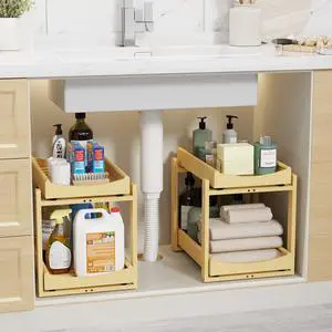 Bamboo Under Sink Organizer Adjustable Height 2 Tier Bathroom Organizer Pull Out Cabinet Storage Kitchen Heave Duty Wood Slide Ou Shelf for Kitchen Bathroom (Black, 2 Packs) (Nature, 2 Packs) Bamboo Under Sink Organizer Adjustable Height 2 Tier Bathroom Organizer Pull Out Cabinet Storage Kitchen Heave Duty Wood Slide Ou Shelf for Kitchen Bathroom (Black, 2 Packs) (Nature, 2 Packs)