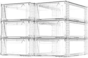 6 Pack Clear Stackable Storage Drawers, 3.95" H Easily Assemble Acrylic Organizer Bins - Multi-Use for Make up, Closet, Pantry, Bathroom, Medicine, Kitchen Cabinet & Undersink Organization 6 Pack Clear Stackable Storage Drawers, 3.95" H Easily Assemble Acrylic Organizer Bins - Multi-Use for Make up, Closet, Pantry, Bathroom, Medicine, Kitchen Cabinet & Undersink Organization